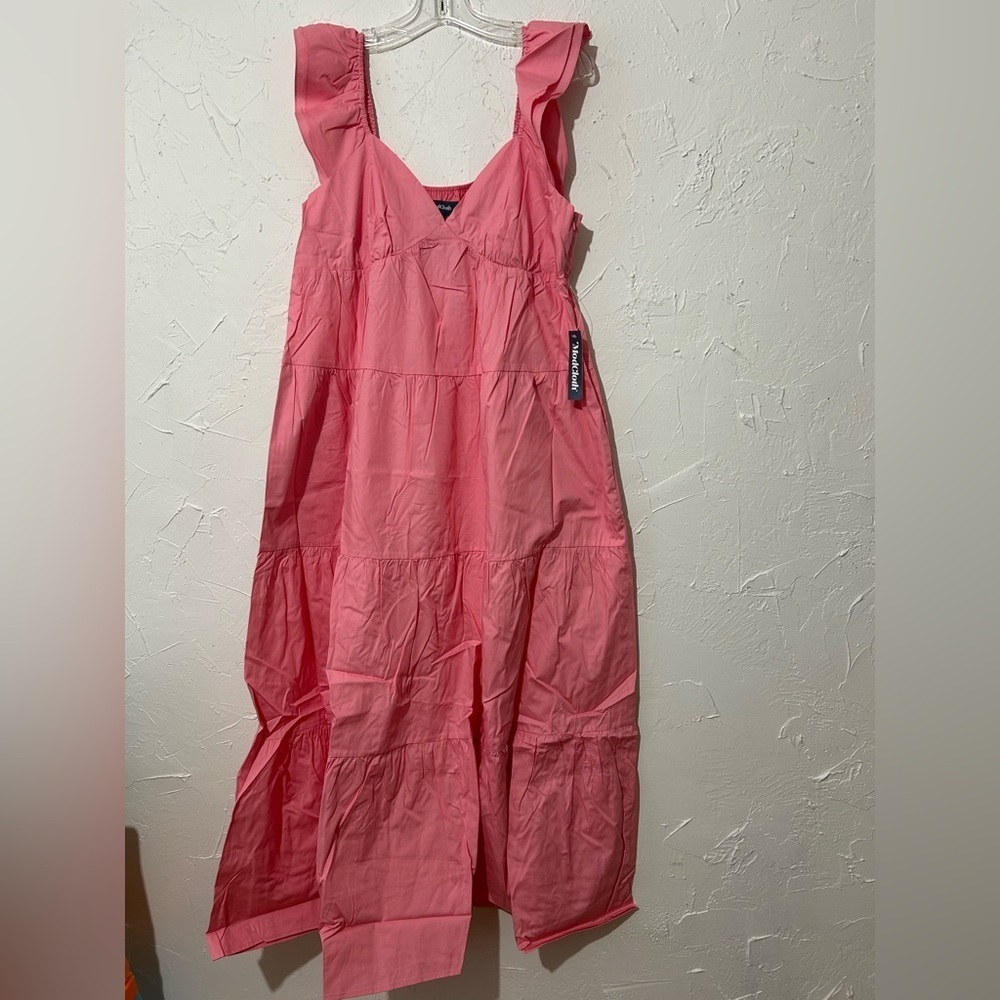 ModCloth Notes Of Grace Sweetheart Neckline Cap Sleeve Tiered Pink Maxi Dress XL - Picture 2 of 16